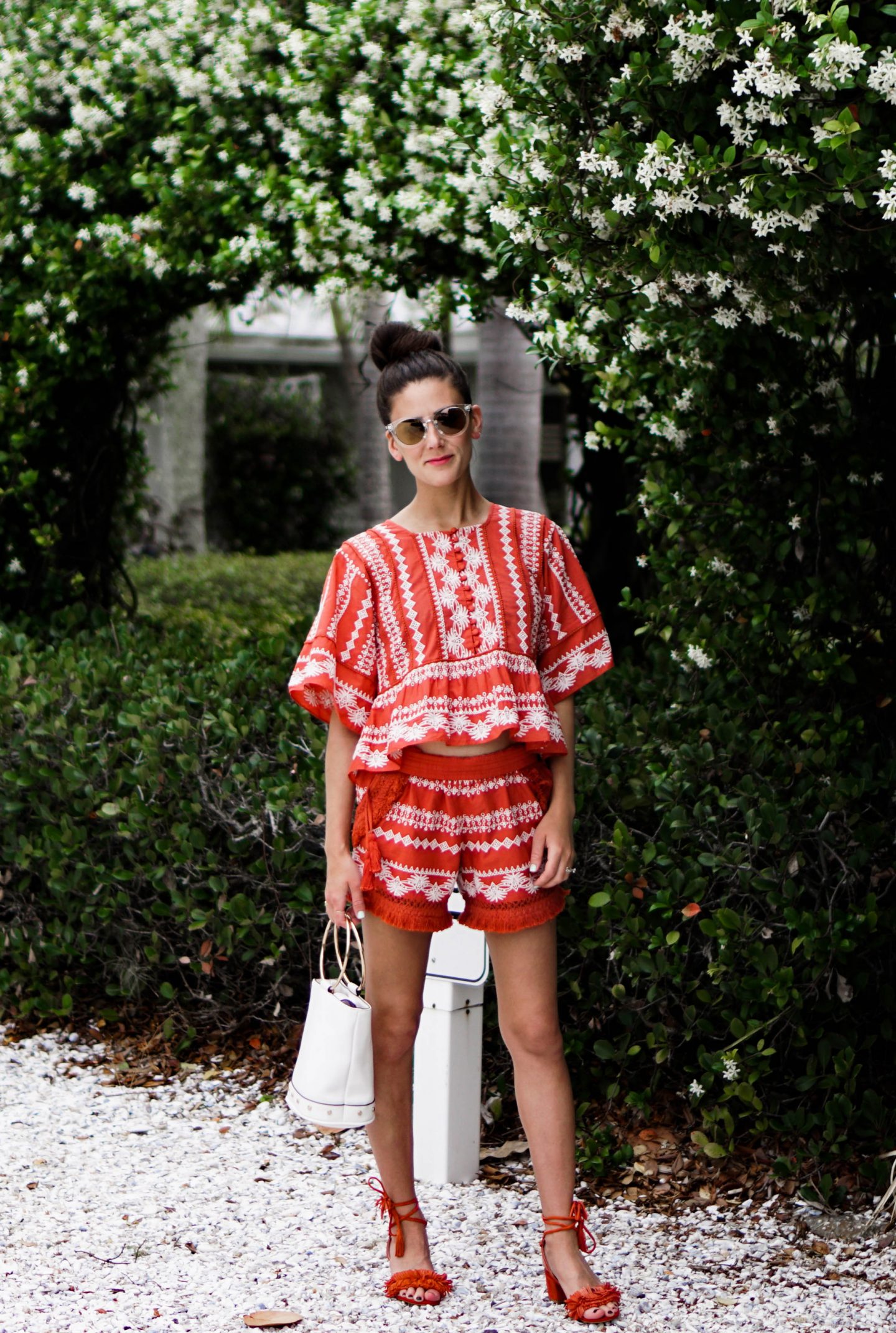 I'm exploring Anna Maria island in the prettiest matching separates (my idea of the perfect beach outfit) from Orchard Mile over on thedandyliarcom.