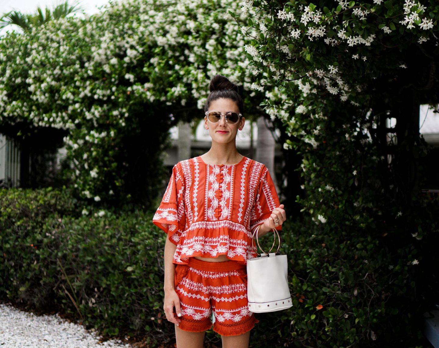 I'm exploring Anna Maria island in the prettiest matching separates (my idea of the perfect beach outfit) from Orchard Mile over on thedandyliarcom.